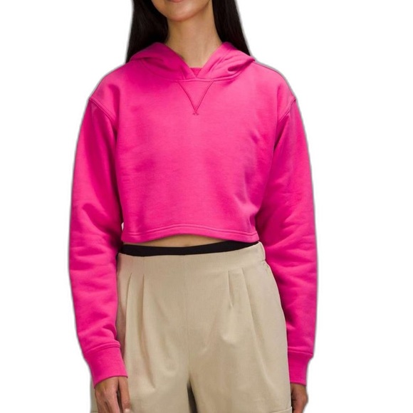 Lululemon All Yours Cropped Hoodie in Sonic Pink NWT 20 - Picture 1 of 3